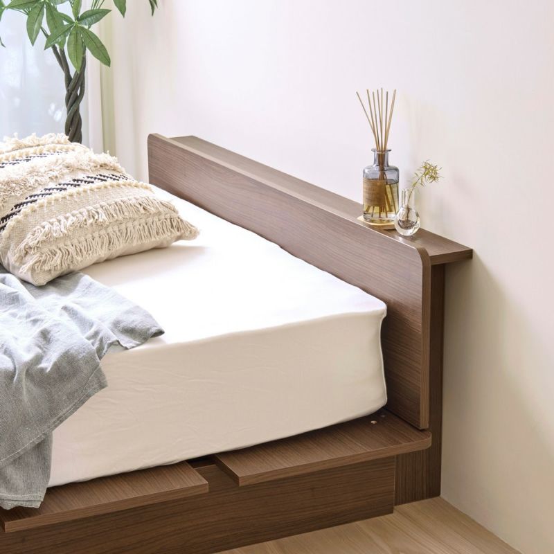 [専用ヘッドボード]スマホや時計などを置ける専用のヘッドボードを合わせて使うことができます。※詳しくはBSR-5013BRをご確認ください