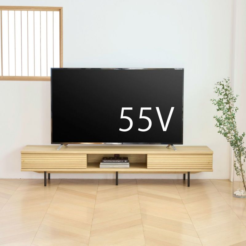 [75V型までのテレビ対応]75V型までのテレビが置ける幅175.8cmのテレビ台です。※お使いのテレビのサイズ・重量を必ずお確かめください。