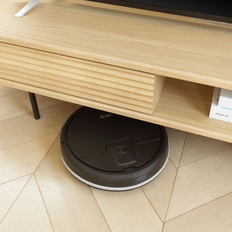 [ロボット掃除機が入る高さ]足元の高さは約10cmでロボット掃除機が入る高さなので、お掃除も楽々です。