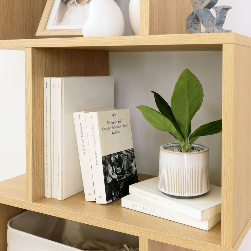 [雑貨のディスプレイを楽しめる]棚板の広い方の耐荷重は4kg。お気に入りの雑貨をディスプレイしてインテリアを楽しめます。※画像はNA色