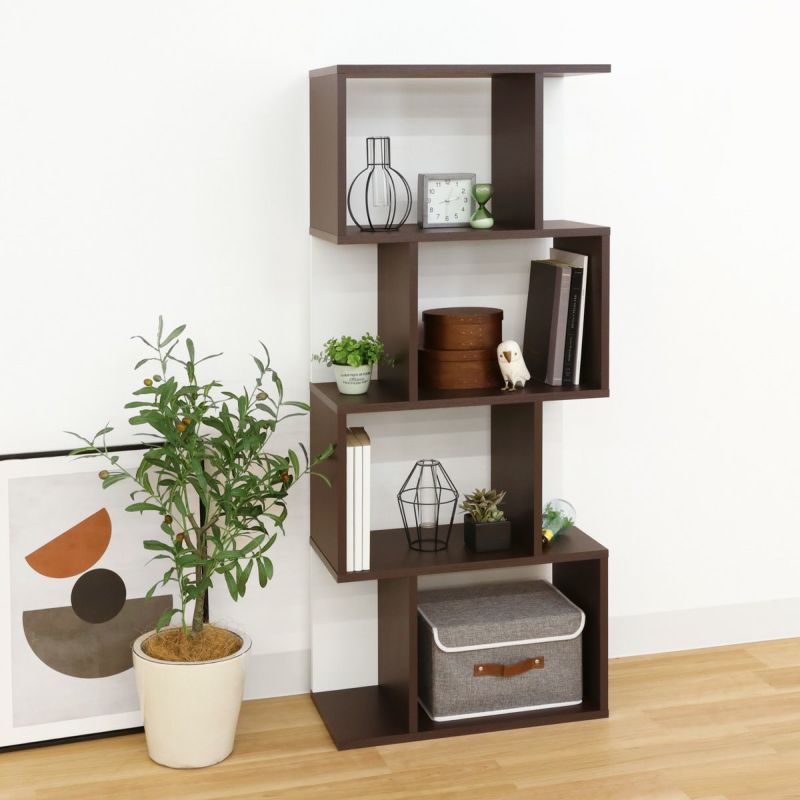 [暮らしに、“飾る”という楽しみを]ジグザグデザインがおしゃれなディスプレイラック。収納ボックスが入る奥行で、飾り+収納で活躍してお部屋を彩ります。