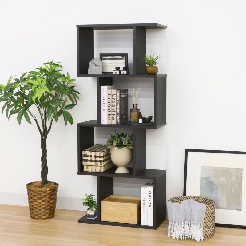 [暮らしに、“飾る”という楽しみを]ジグザグデザインがおしゃれなディスプレイラック。収納ボックスが入る奥行で、飾り+収納で活躍してお部屋を彩ります。