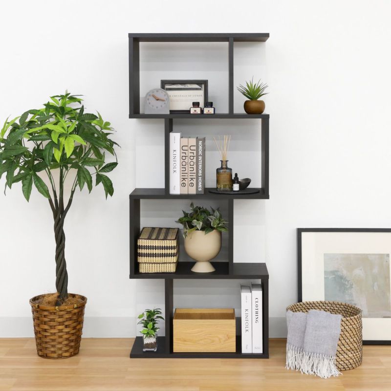 [ユニークなジグザグデザイン]ジグザグデザインが置くだけで目を引くインテリアに。ディスプレイする雑貨を引き立てます。