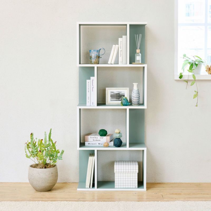 [ユニークなジグザグデザイン]ジグザグデザインが置くだけで目を引くインテリアに。ディスプレイする雑貨を引き立てます。