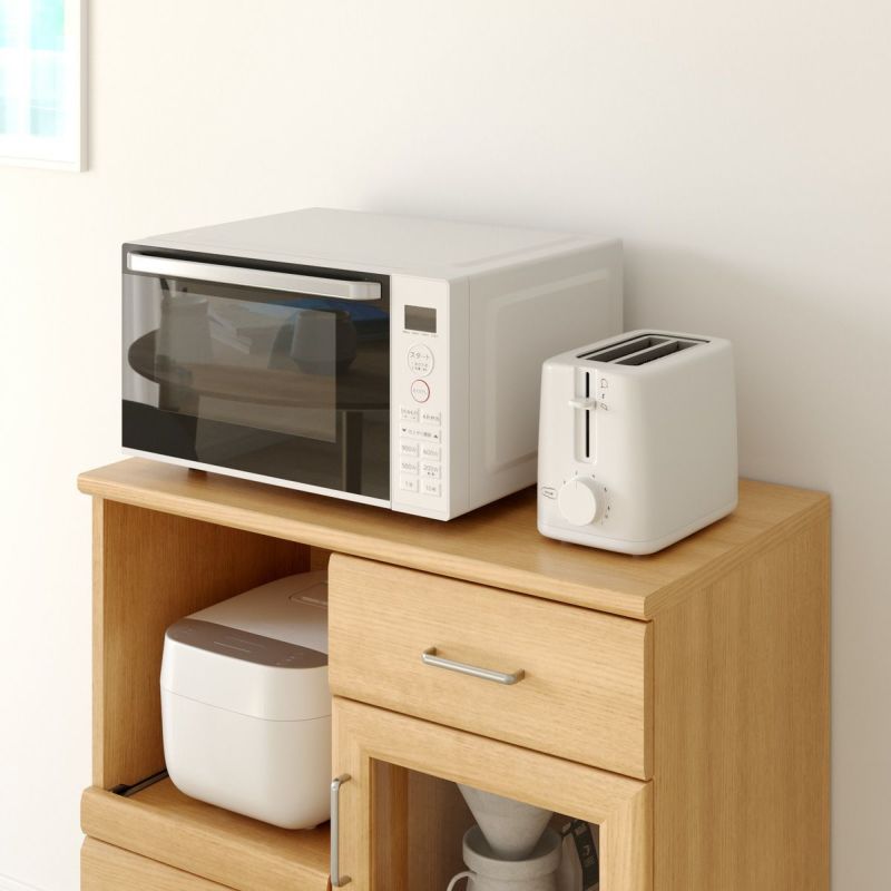 [電子レンジを置ける天板耐荷重]天板の耐荷重は25kg。電子レンジを置いてレンジ台としても使用できます。