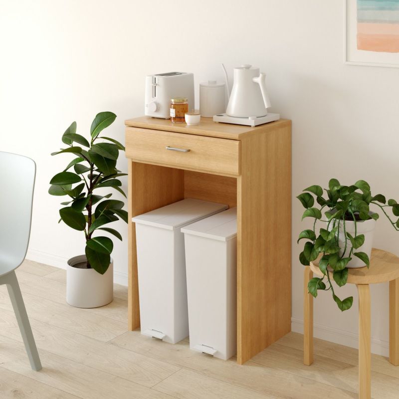 [“すっきり” 毎日を晴れやかに]インテリアにやさしく馴染む木目調のゴミ箱上ラック。キッチンを賢くきれいに、快適な空間をつくります。