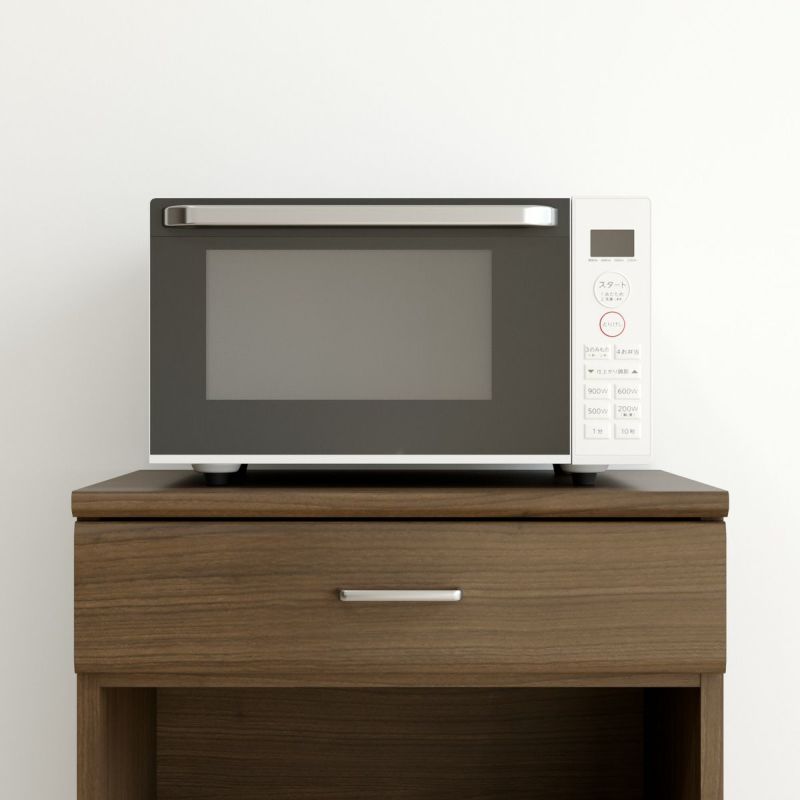 [電子レンジも置ける天板耐荷重]天板の耐荷重は20kg。電子レンジも置けるので、レンジ台としても使えます。