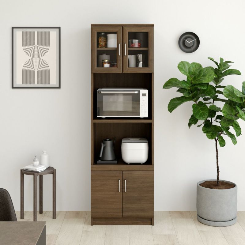 [キッチン家電の収納におすすめ]電子レンジや炊飯器などキッチン家電をまとめて収納できるレンジ台です。