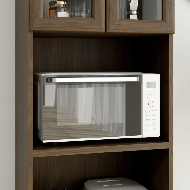 [単機能電子レンジが置けます]レンジ置き場の耐荷重は15kg。内寸幅52.7cmで、単機能電子レンジが設置できます。※電気製品の説明書の設置方法をご確認の上ご使用ください