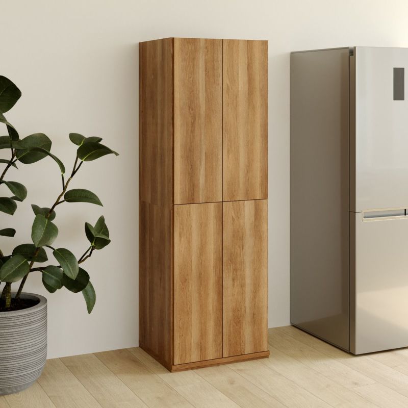 [暮らしを整える、私らしいキッチン]すっきりと快適なキッチンを実現するキッチンストッカー。8段の棚と中身を隠す扉収納で毎日の料理を効率的に楽しめます。