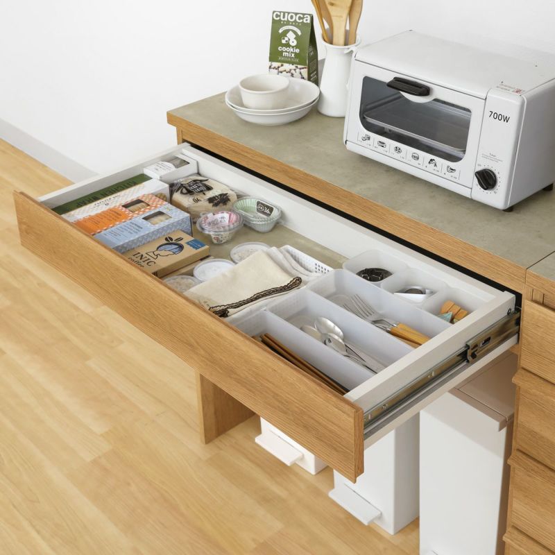 [作業台を反転させると引き出しに]「作業台よりも収納を増やしたい！」「組み合わせたときに作業台は2つもいらない！」という方は引き出しとしても使えます。