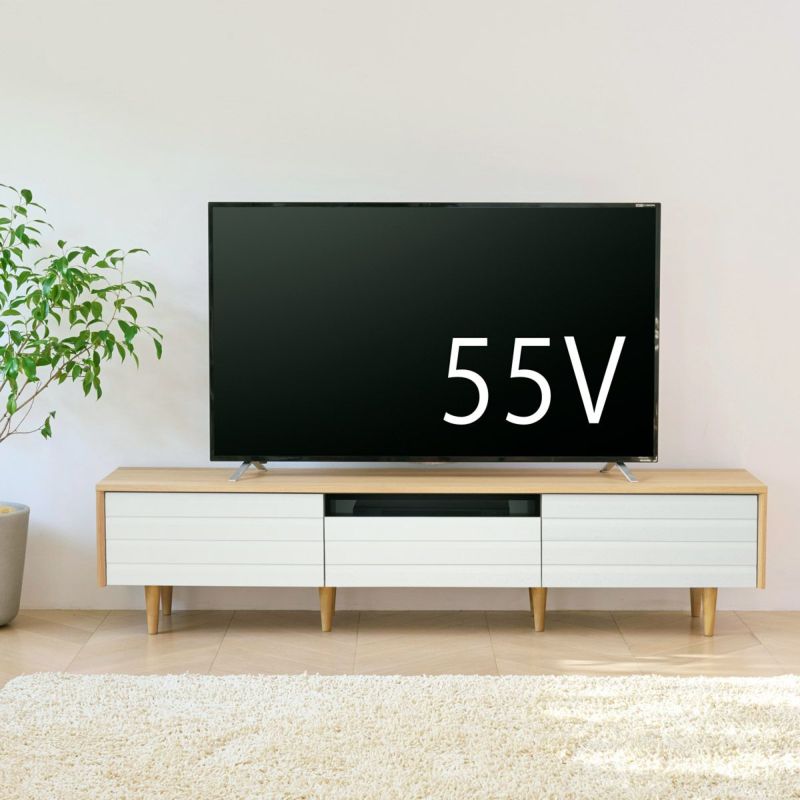 [75V型までのテレビ対応]75V型までのテレビが置ける幅180cmのテレビ台です。※お使いのテレビのサイズ・重量を必ずお確かめください。