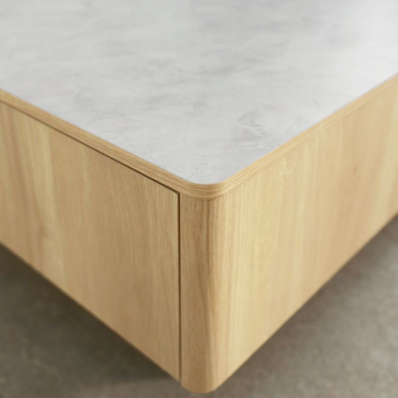 [丸みのあるデザイン]角は丸みをつけて優しい印象に。北欧のやわらかく落ち着いた雰囲気を演出します。