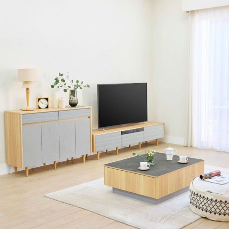 ナチュラルオーク × グレー